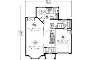 Floor Plan - Main Floor for European House Plan #25-2257 - 3 bed, 2.5 bath
