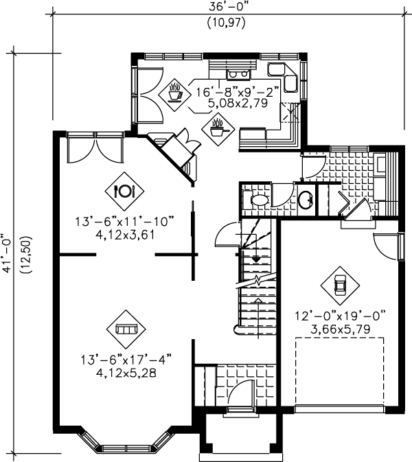 Home Plan - European Floor Plan - Main Floor Plan #25-2257