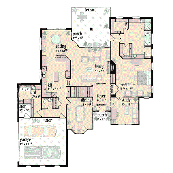 Home Plan - European Floor Plan - Main Floor Plan #36-235