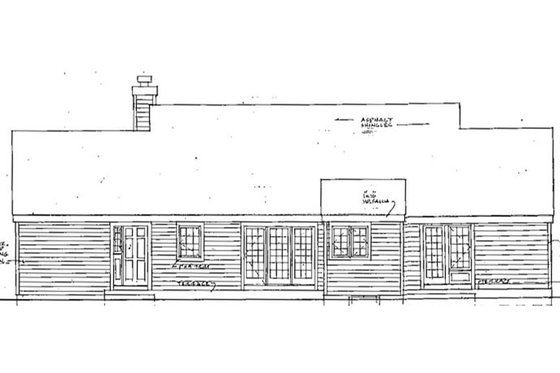 Exterior - Rear Elevation for Country House Plan #3-318 - 3 bed, 2 bath