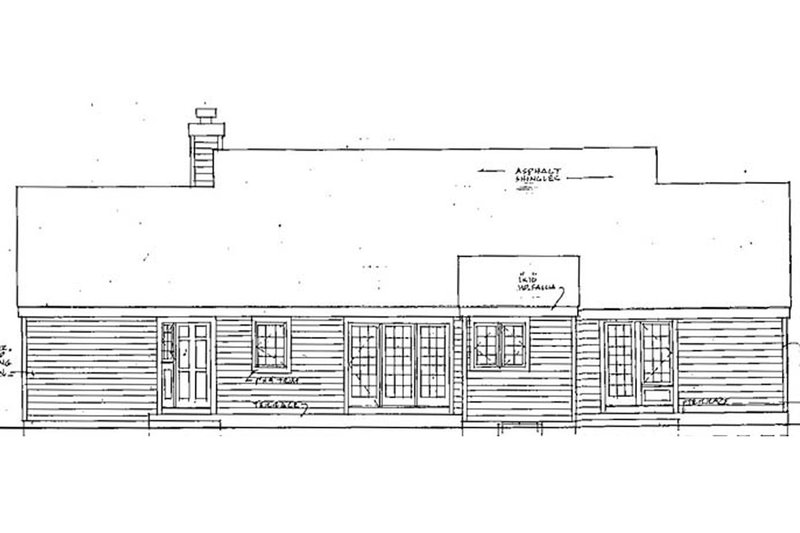 Architectural House Design - Exterior - Rear Elevation for Country House Plan #3-318 - 3 bed, 2 bath