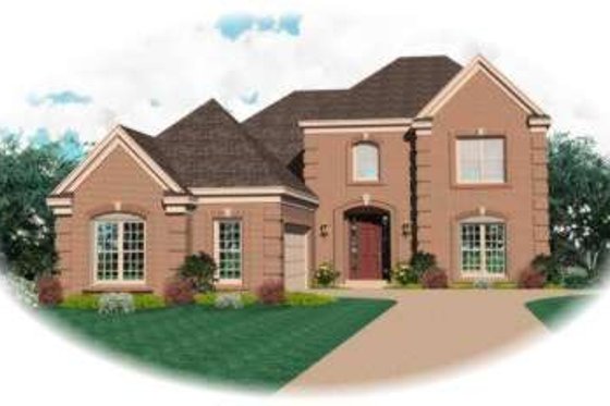 Exterior - Front Elevation for European House Plan #81-939 - 3 bed, 2.5 bath