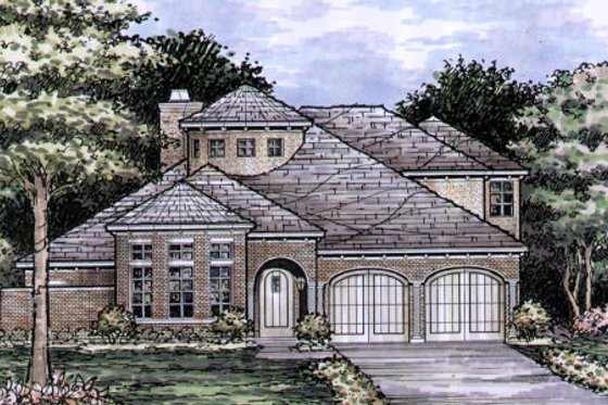 Exterior - Front Elevation for European House Plan #141-357 - 4 bed, 3.5 bath