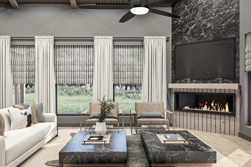 House Blueprint - Interior - Family Room for Modern House Plan #455-527 - 3 bed, 2.5 bath