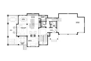 Floor Plan - Main Floor for Traditional House Plan #928-11 - 4 bed, 3.5 bath