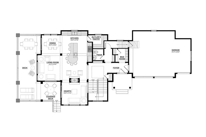 Dream House Plan - Floor Plan - Main Floor for Traditional House Plan #928-11 - 4 bed, 3.5 bath
