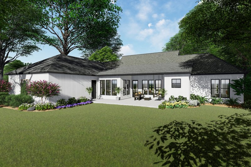 Dream House Plan - Exterior - Rear Elevation 1 for Farmhouse House Plan #406-9670 - 3 bed, 2 bath