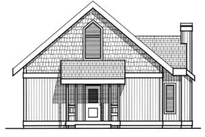 Exterior - Rear Elevation for Modern House Plan #93-201 - 1 bed, 1 bath