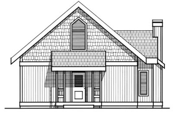 Exterior - Rear Elevation for Modern House Plan #93-201 - 1 bed, 1 bath