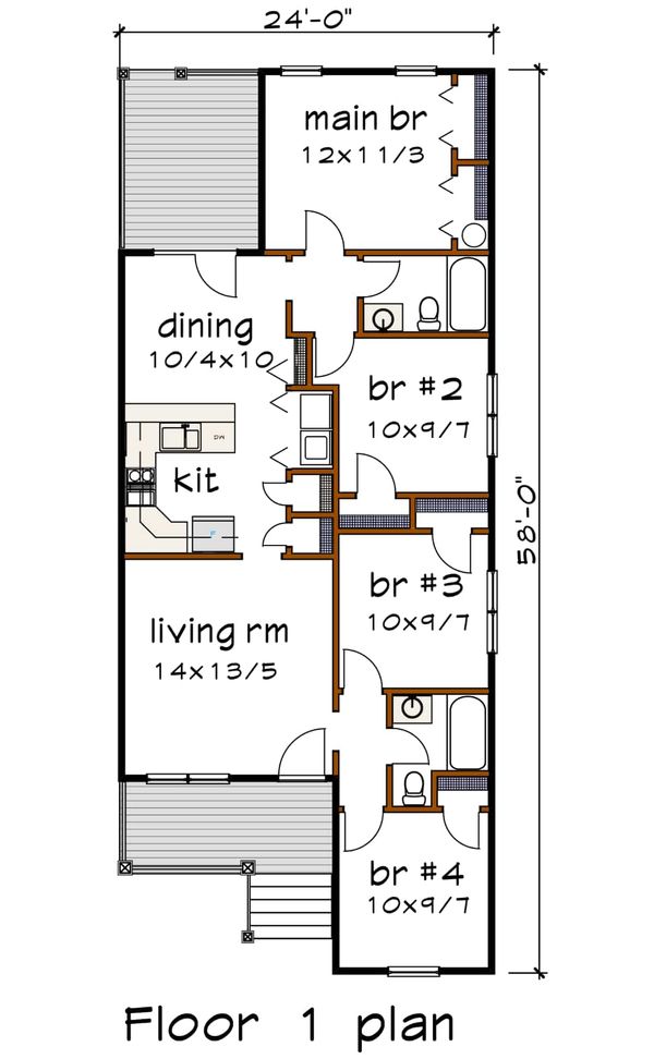 Dream House Plan - Cottage Floor Plan - Main Floor Plan #79-144