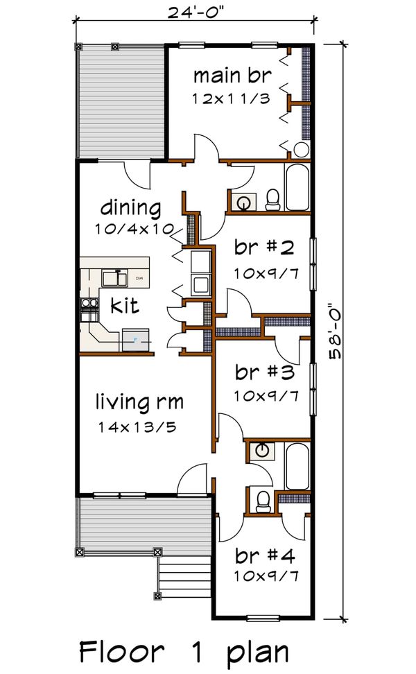 House Design - Cottage Floor Plan - Main Floor Plan #79-144