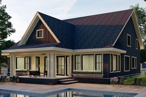 Exterior - Rear Elevation 1 for Craftsman House Plan #51-1173 - 3 bed, 2.5 bath