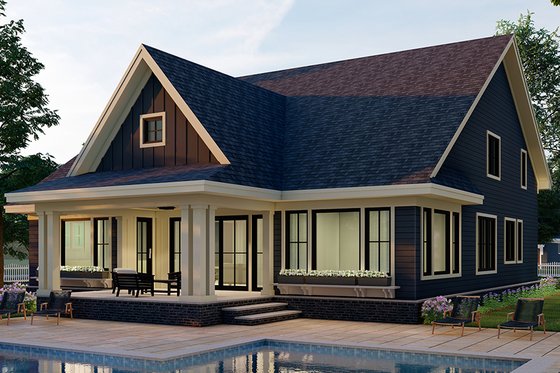 Exterior - Rear Elevation 1 for Craftsman House Plan #51-1173 - 3 bed, 2.5 bath