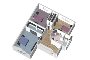 Floor Plan - Upper Floor 1 for European House Plan #25-4846 - 3 bed, 1 bath