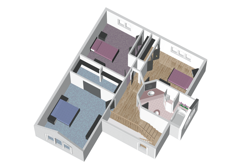 Home Plan - Floor Plan - Upper Floor 1 for European House Plan #25-4846 - 3 bed, 1 bath