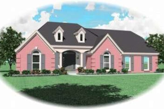 Exterior - Front Elevation for Southern House Plan #81-1096 - 3 bed, 2 bath