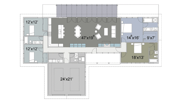 Architectural House Design - Ranch Floor Plan - Main Floor Plan #445-6