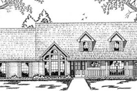 Exterior - Front Elevation for Country House Plan #42-123 - 4 bed, 2 bath
