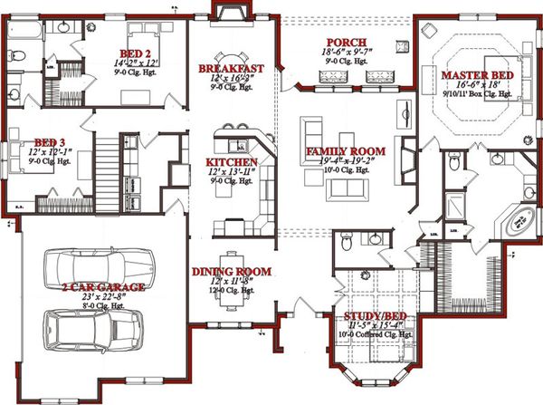 Traditional Floor Plan - Main Floor Plan #63-223