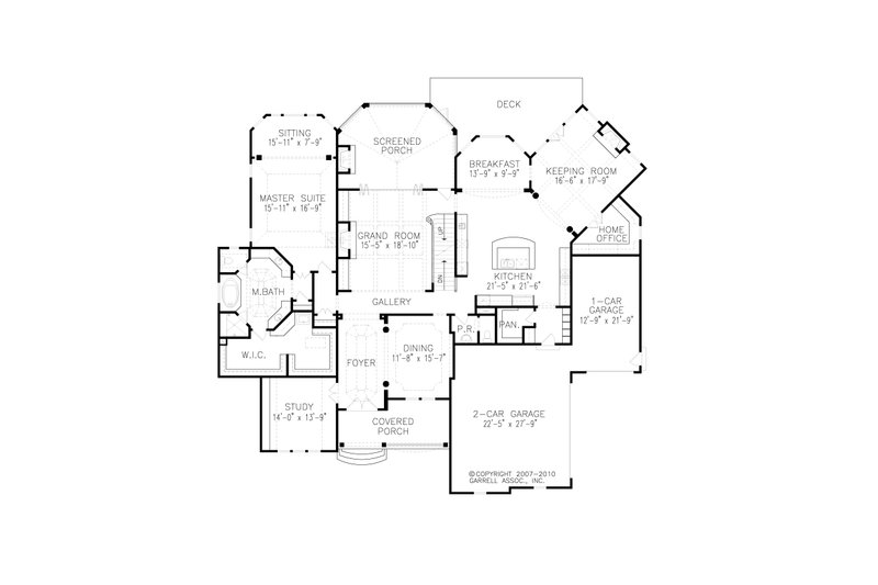 House Design - Floor Plan - Main Floor for European House Plan #54-503 - 4 bed, 4.5 bath