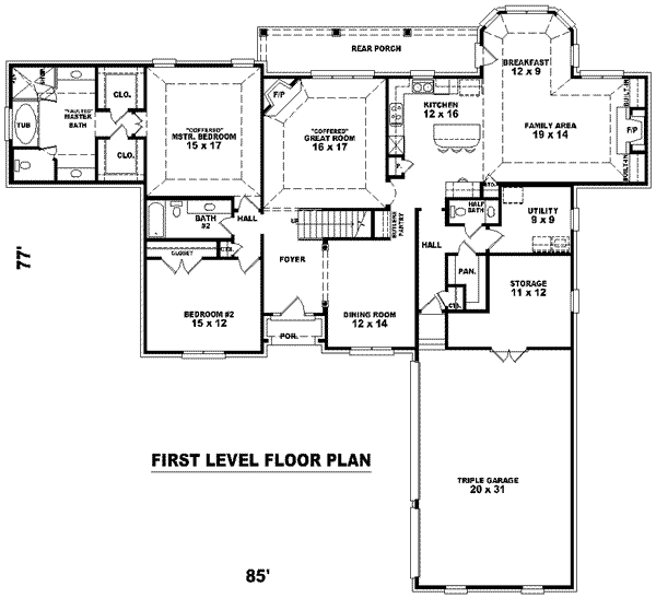 European Floor Plan - Main Floor Plan #81-1245