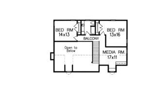Floor Plan - Upper Floor for Country House Plan #15-208 - 3 bed, 2.5 bath