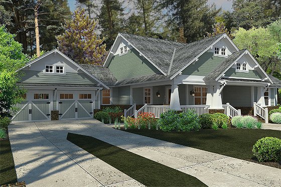 Exterior - Front Elevation 6 for Craftsman House Plan #120-187 - 3 bed, 2 bath