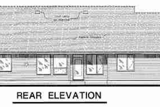 Exterior - Rear Elevation for Ranch House Plan #18-4529 - 3 bed, 3 bath
