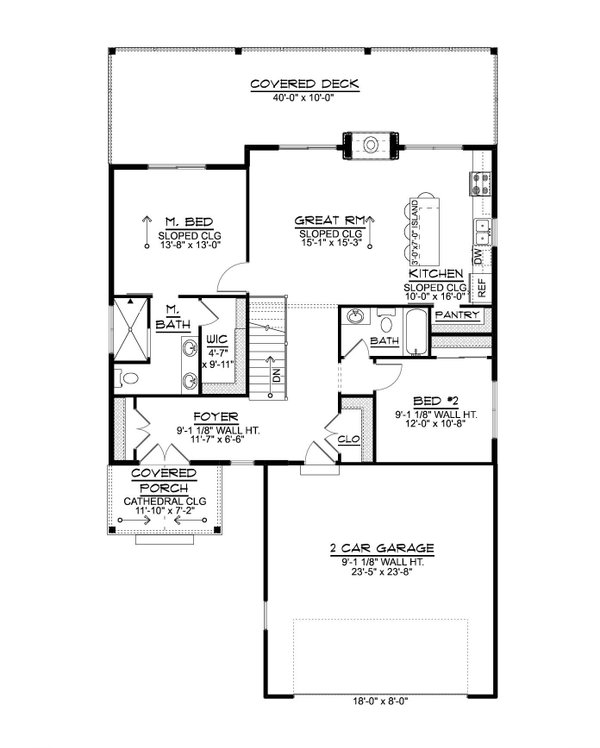 House Blueprint - Modern Floor Plan - Main Floor Plan #1064-383