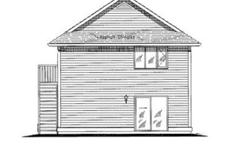 House Design - Exterior - Rear Elevation for Traditional House Plan #18-4511 - 3 bed, 2 bath
