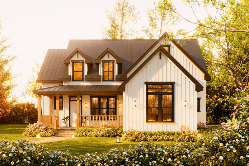House Design - Exterior - Front Elevation 4 for Farmhouse House Plan #54-674 - 5 bed, 3 bath