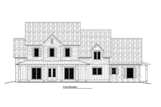 Exterior - Front Elevation 3 for Farmhouse House Plan #1081-27 - 5 bed, 5 bath
