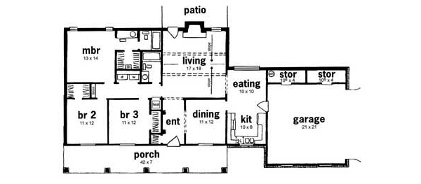 Ranch Floor Plan - Main Floor Plan #36-116