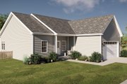 Traditional Style House Plan - 3 Beds 2 Baths 1289 Sq/Ft Plan #455-728 Exterior 