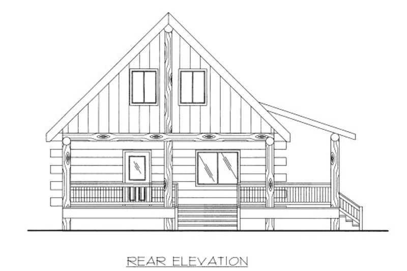Dream House Plan - Exterior - Rear Elevation for Log House Plan #117-596 - 1 bed, 1 bath