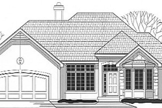 Exterior - Front Elevation for European House Plan #67-692 - 3 bed, 3 bath