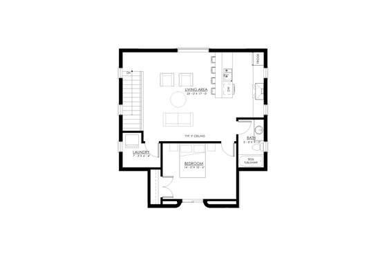 Floor Plan - Upper Floor for Farmhouse House Plan #1114-111 - 1 bed, 1 bath