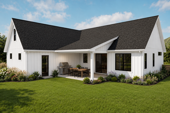 Exterior - Rear Elevation for Farmhouse House Plan #48-1224 - 3 bed, 2 bath