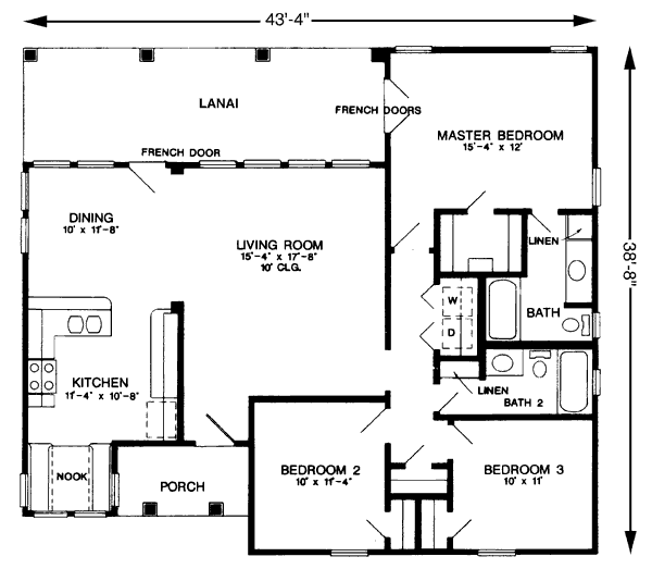 Cottage Floor Plan - Main Floor Plan #410-257