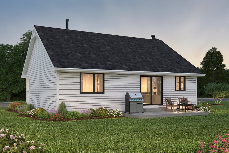 House Plan Design - Exterior - Rear Elevation for Country House Plan #18-1027 - 2 bed, 1 bath