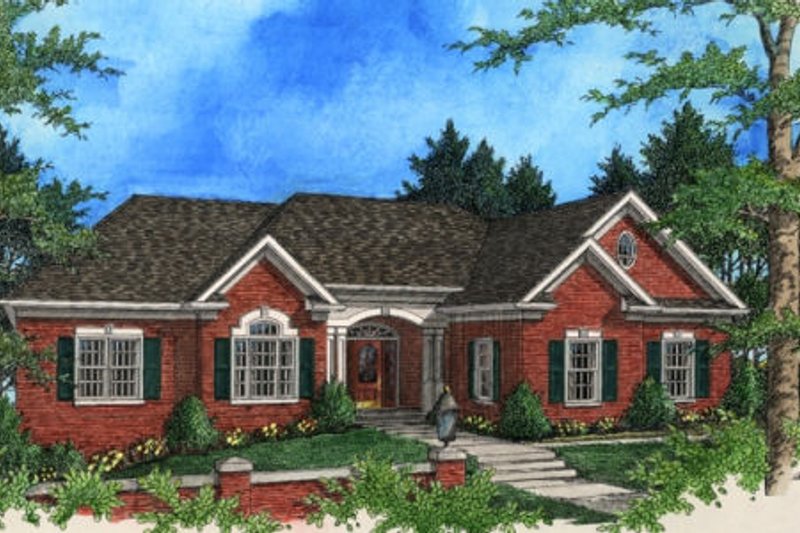 Dream House Plan - Southern Exterior - Front Elevation Plan #56-198