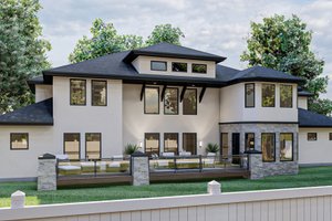 Exterior - Rear Elevation for European House Plan #455-160 - 5 bed, 3.5 bath