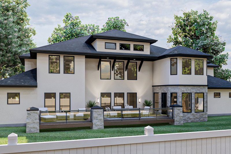 Home Plan - Exterior - Rear Elevation for European House Plan #455-160 - 5 bed, 3.5 bath
