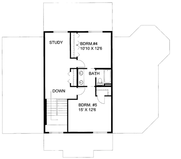 Bungalow Floor Plan - Upper Floor Plan #117-641