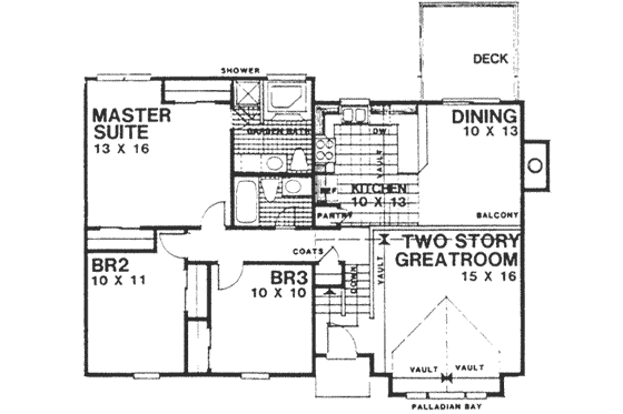 Floor Plan - Main Floor for Contemporary House Plan #30-189 - 3 bed, 2.5 bath