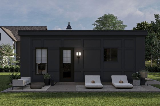 Exterior - Rear Elevation for Modern House Plan #455-427 - 1 bed, 1 bath