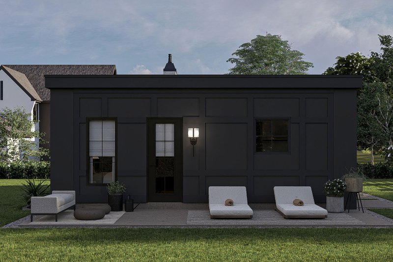 House Blueprint - Exterior - Rear Elevation for Modern House Plan #455-427 - 1 bed, 1 bath