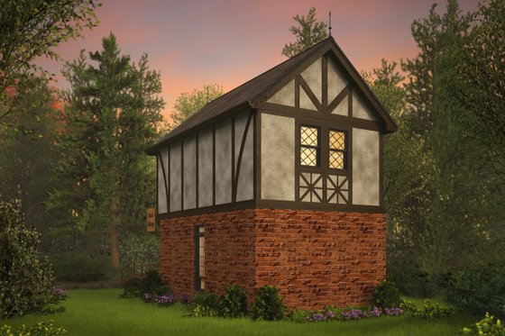 Exterior - Rear Elevation for Tudor House Plan #48-999 - 1 bed, 1 bath