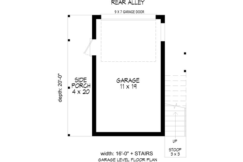Architectural House Design - Floor Plan - Lower Floor for Modern House Plan #932-966 - 1 bed, 1 bath
