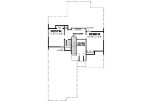 Floor Plan - Upper Floor for Southern House Plan #34-184 - 3 bed, 2 bath